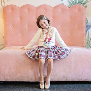 Pink Chicken Cream Bows Maude Sweater