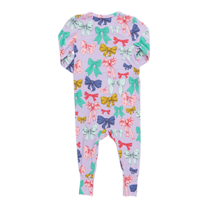 Pink Chicken Baby Bamboo Romper- Bow Party