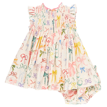 Load image into Gallery viewer, Pink Chicken Watercolor Bows Baby Stevie Dress Set
