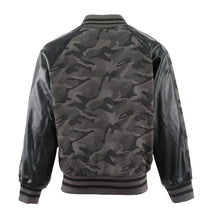 Load image into Gallery viewer, Lola + The Boys Camo Flash Leather Bomber
