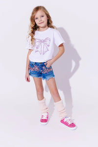 Lola & The Boys Crystal Bow T-shirt