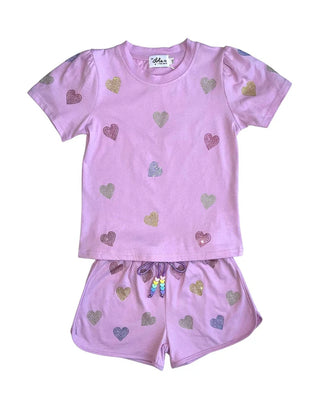 LOLA + THE BOYS CRYSTAL HEARTS SHORT SET