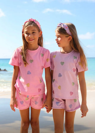 LOLA + THE BOYS CRYSTAL HEARTS SHORT SET