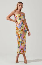 ASTR The Label Annabeth Lime Rust Floral Dress