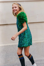 Load image into Gallery viewer, Lola &amp; The Boys Feather Party Dress- Jade
