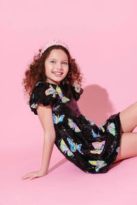 Lola & The Boys Magic Butterfly Sequin Dress