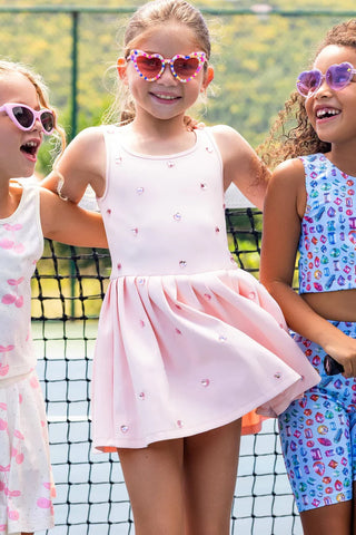 LOLA + THE BOYS HEART SCUBA TENNIS DRESS