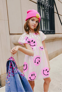 Lola & The Boys Pinkie Happy Emoji Dress