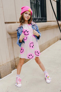 Lola & The Boys Pinkie Happy Emoji Dress