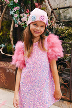 Load image into Gallery viewer, Lola &amp; The Boys Rose Feather Party Dress
