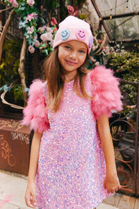 Lola & The Boys Rose Feather Party Dress