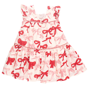 Pink Chicken Valentine Bows Camelia Dress