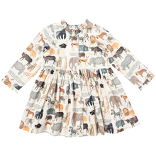 Load image into Gallery viewer, Pink Chicken Animals of Africa Autumn Dress
