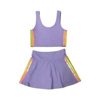 LOLA + THE BOYS RAINBOW SHERBERT SEQUIN TENNIS SET