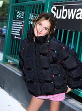 Load image into Gallery viewer, Lola + The Boys Rainbow Gem Quilted Puffer
