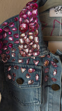 Load and play video in Gallery viewer, Lola &amp; The Boys Sparkle Queen Gem Denim Jacket
