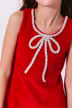 Load image into Gallery viewer, Lola + The Boys Red Velvet Bow Princess Dress
