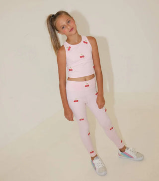 LOLA + THE BOYS CHERRY BEADED ATHLETIC SET