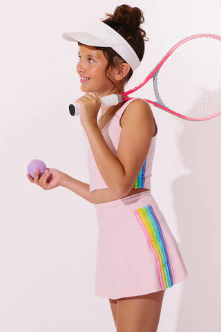 LOLA + THE BOYS RAINBOW SHERBERT SEQUIN TENNIS SET