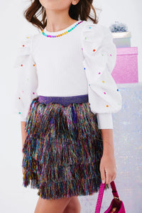 Lola & The Boys Shimmer Tinsel Party Skirt