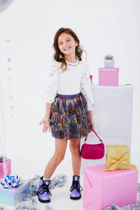 Lola & The Boys Shimmer Tinsel Party Skirt