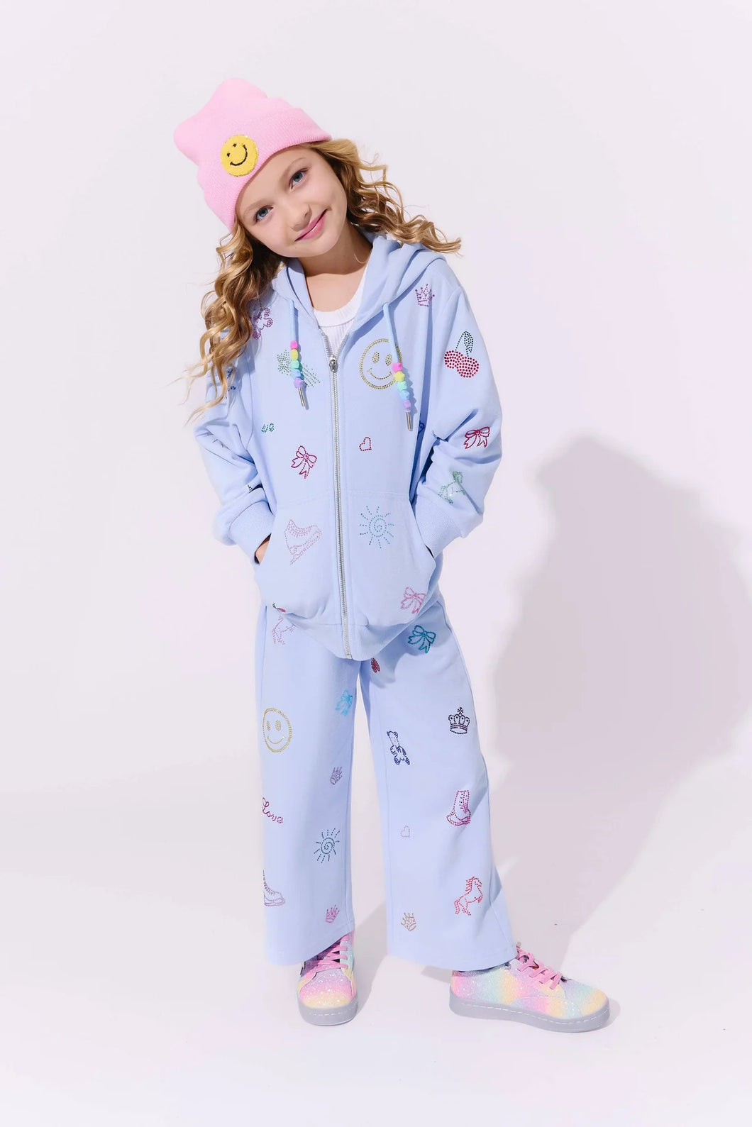 Lola + The Boys Sky Doodle Joggers Set