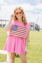 Load image into Gallery viewer, Queen of Sparkles Neon Pink American Flag Knit Set
