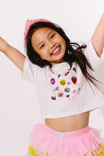 Load image into Gallery viewer, LOLA + THE BOYS SPARKLE DOODLE CROP T SHIRT
