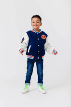 Load image into Gallery viewer, Lola &amp; The Boys Superman Boys Bomber Jacket
