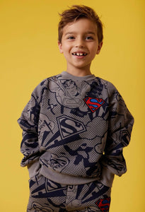 Lola & The Boys Superman Fleece Grey Set