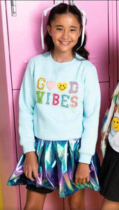 Lola & The Boys Crystal Good Vibes Sweatshirt