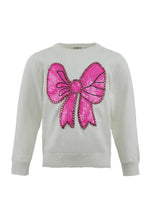 Load image into Gallery viewer, Lola + The Boys Pinky Big Bow Sweater
