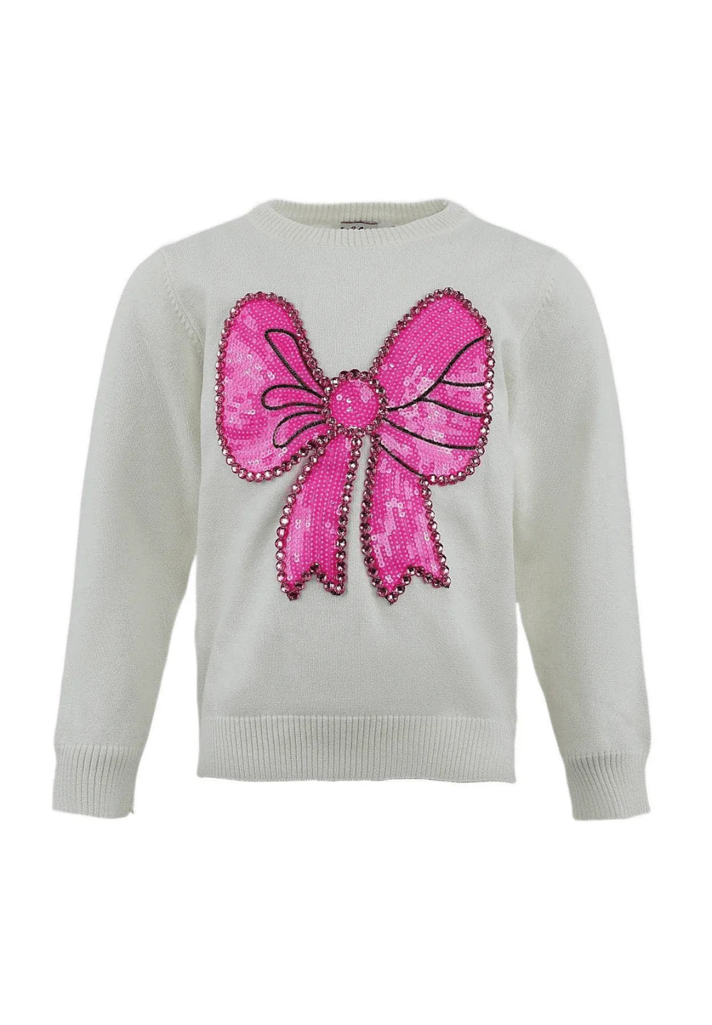 Lola + The Boys Pinky Big Bow Sweater