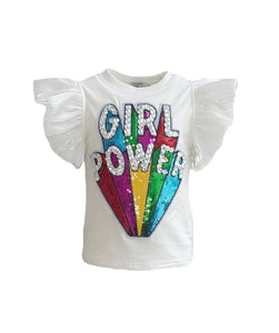 Lola & The Boys Girl Power Ruffle Top