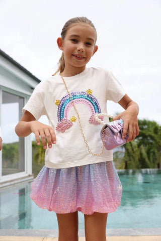 LOLA + THE BOYS PASTEL RAINBOW GEMS T-SHIRT