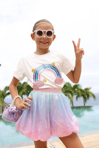 LOLA + THE BOYS PASTEL RAINBOW GEMS T-SHIRT