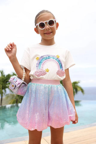 LOLA + THE BOYS PASTEL RAINBOW GEMS T-SHIRT