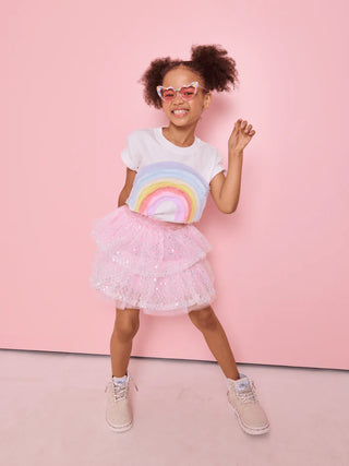 LOLA + THE BOYS PASTEL RAINBOW T SHIRT