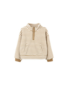 Rylee + Cru Snap Pullover & Relaxed Sweatpant- Toffee Stripe