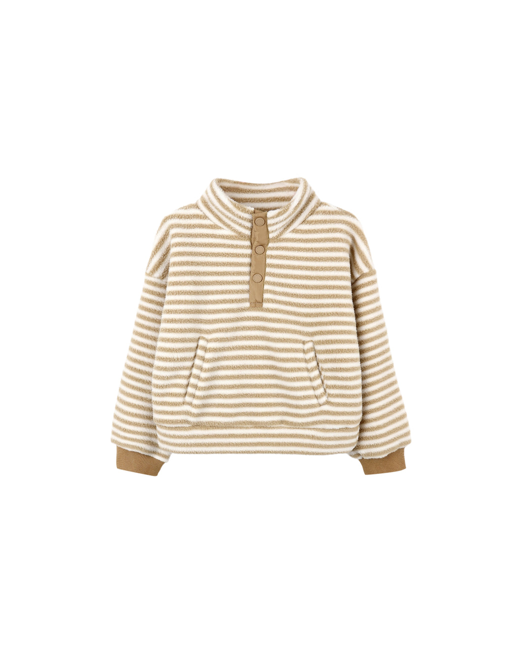 Rylee + Cru Snap Pullover & Relaxed Sweatpant- Toffee Stripe