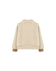 Rylee + Cru Snap Pullover & Relaxed Sweatpant- Toffee Stripe