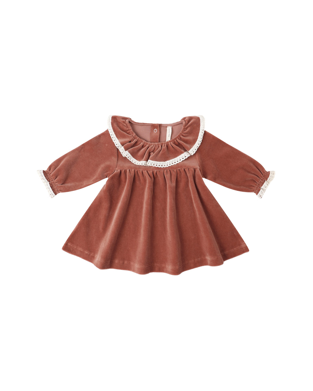 Quincy Mae Velour Baby Dress- Cranberry
