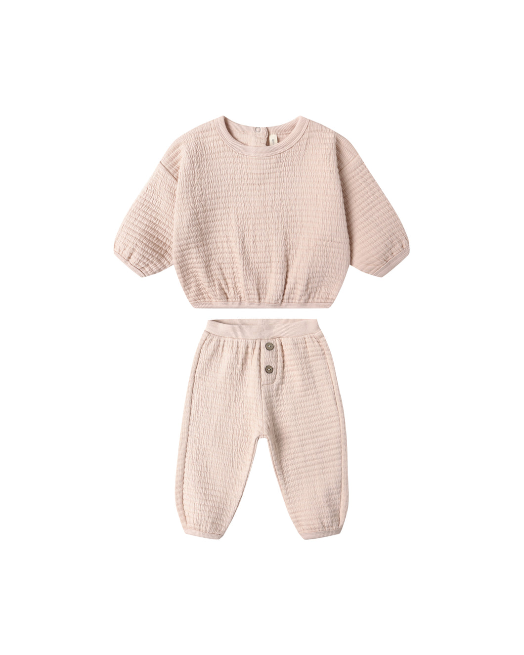 Quincy Mae Textured Sweat Set- Antique