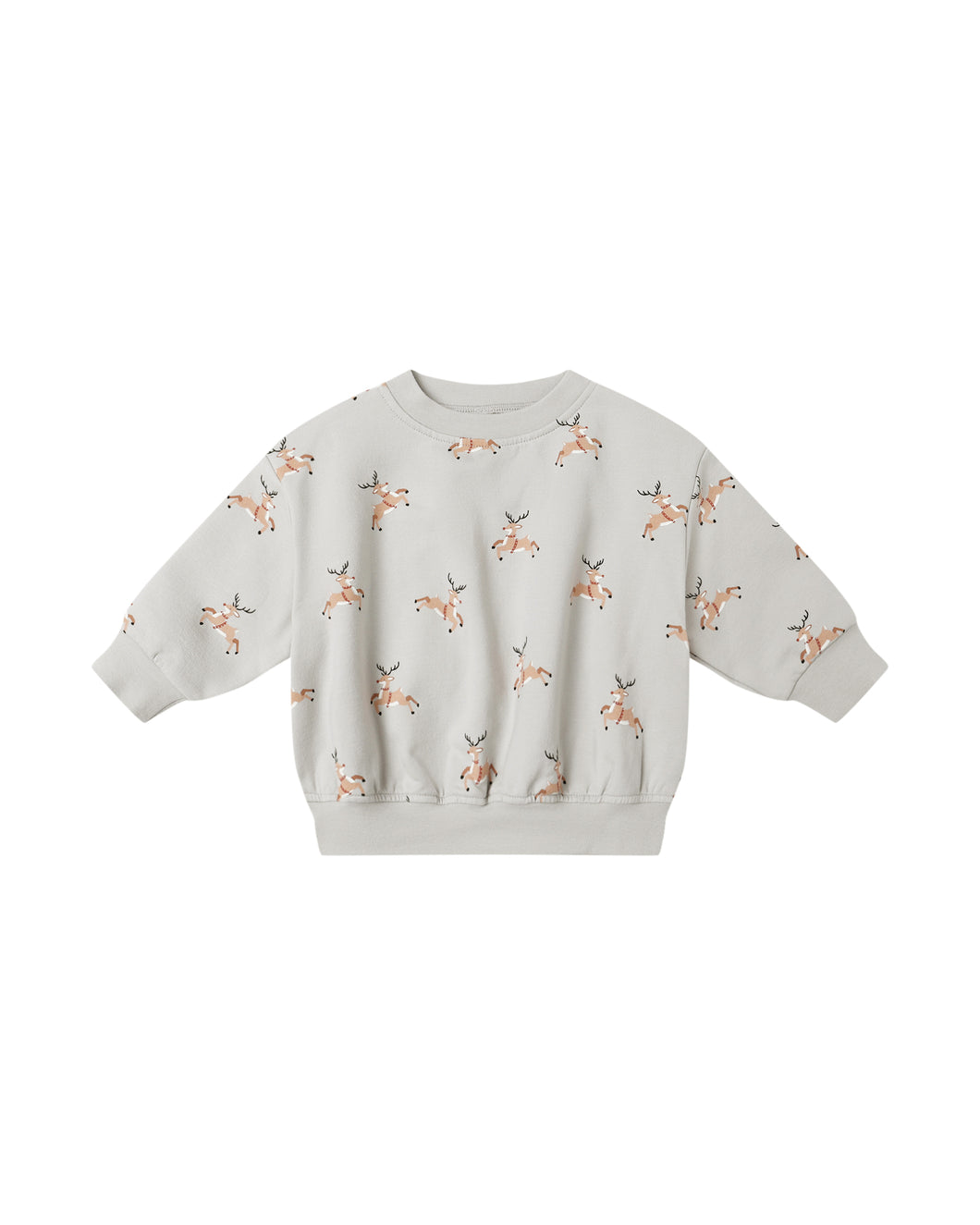 Quincy Mae Relaxed Fleece Sweatshirt Set- Reindeer