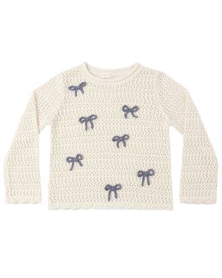 RYLEE + CRU CROCHET KNIT PULLOVER