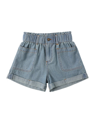 RYLEE + CRU ALBA SHORT DENIM- WASHED BLUE
