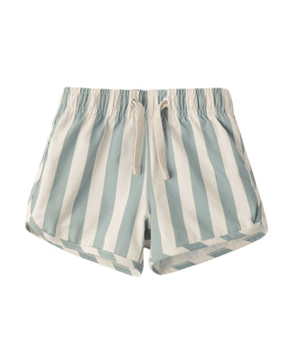 RYLEE + CRU SWIM TRUNK GREEN STRIPE