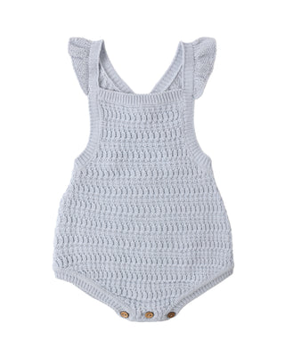 RYLEE + CRU CROCHET ROMPER PERIWINKLE