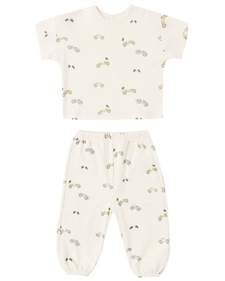 QUINCY MAE JERSEY TEE AND PANT SET RACE CAR