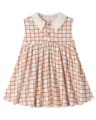 RYLEE + CRU COLLARED BABYDOLL DRESS CHERRY CHECK